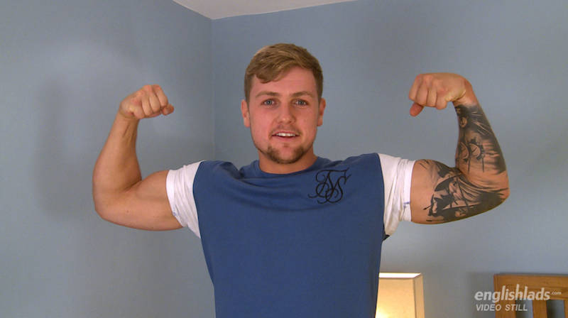 Straight personal Trainer Ralph Clifford jacking off on video for Englishlads